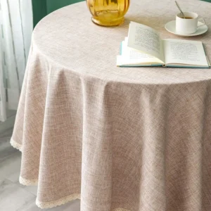 Rustic Burlap Washable Tablecloth