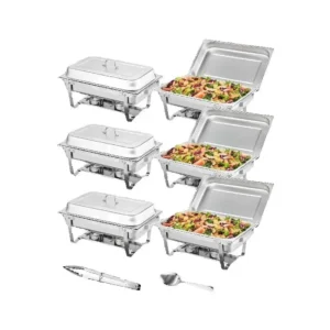SucceBuy 8QT Rectangle Chafing Dish 2/4/