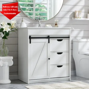 30" Farmhouse Bathroom Vanity with Sink