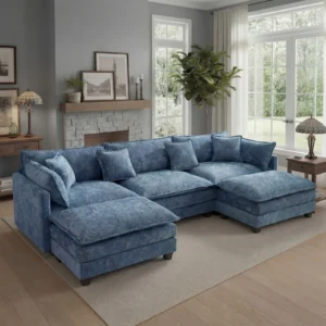 Redlife 113.4" Modular Sectional Sofa with Ottoman,