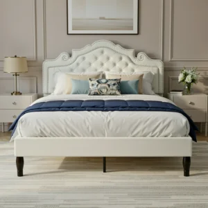 HOOMIC Full/Queen/King Size Velvet Bed Frame