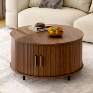 Round Coffee Table with Storage,