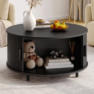 Round Coffee Table with Storage,