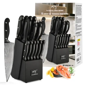 15 Pieces VG10 Damascus Steel Kitchen Knife Set,